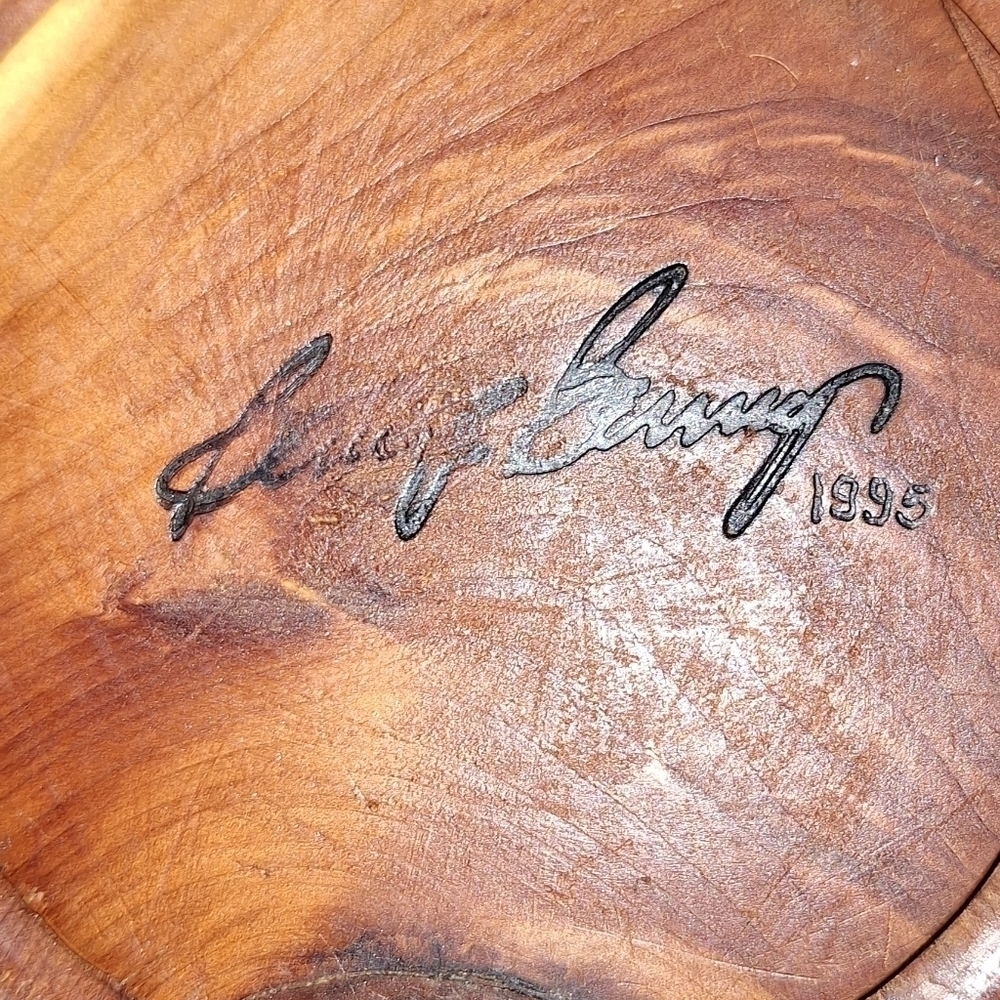 A handmade wooden bowl. It is signed, but I'm not certain of the name. - Picture 4 of 4